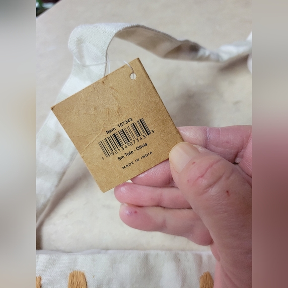 NWT primitives by Kathy boho cotton fabric small tote Oliva - Picture 4 of 7